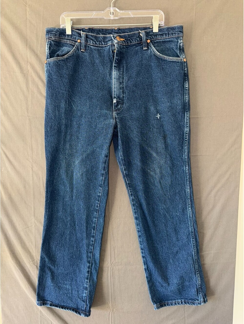 Wrangler 937STR Cowboy Cut Slim Fit Jeans 38x34 Blue Denim Stretch USA Fabric